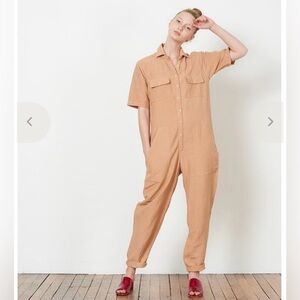 OZMA Painter's Jumpsuit in Silk Linen size S